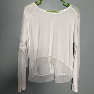 Chrissie By Tail Women’s Long Sleeve White Mesh Shirt Small Top Athleisure Style
